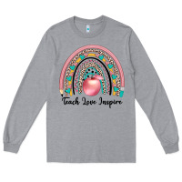 Heather Grey teach love inspire Long Sleeve Tee - JahusDesignShop