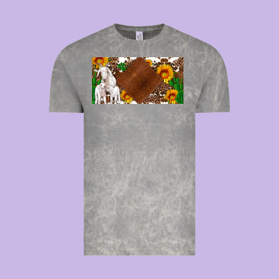 Baby Goats And Sunflower And Cactus With Cowhide License Plate Vintage Tee Designed By Artiststas