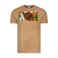 Vintage Camel baby goats and sunflower and cactus with cowhide license plate Vintage Tee - Artiststas