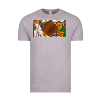Vintage Zinc baby goats and sunflower and cactus with cowhide license plate Vintage Tee - Artiststas