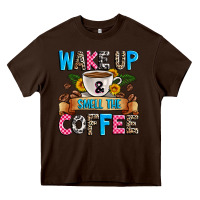 Chocolate Brown wake up and smell the coffee Heavy Core Tee - Zillion Design Studio