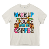 Cream wake up and smell the coffee Heavy Core Tee - Zillion Design Studio