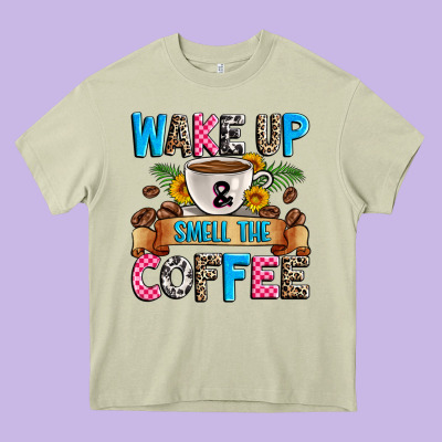 Wake Up And Smell The Coffee Heavy Core Tee Designed By Zillion Design Studio