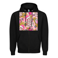Black christmas cake and pink mug seamless pattern bbs Zipper Hoodie - BundleAndBundleShop