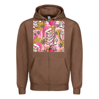 Chestnut christmas cake and pink mug seamless pattern bbs Zipper Hoodie - BundleAndBundleShop