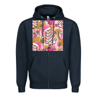 Navy christmas cake and pink mug seamless pattern bbs Zipper Hoodie - BundleAndBundleShop