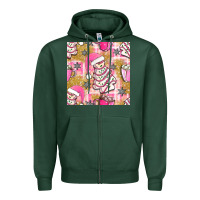 Sports Green christmas cake and pink mug seamless pattern bbs Zipper Hoodie - BundleAndBundleShop