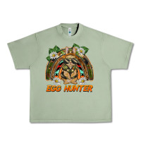 Oil Green easter egg hunter  rabbit rainbow Urban Heavy Tee - BarkalooDesign