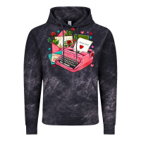 Cloud Black pink typewriter and letters Vintage Hoodie - AdoDesignShop