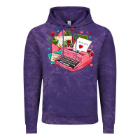 Cloud Purple pink typewriter and letters Vintage Hoodie - AdoDesignShop