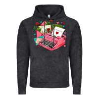 Vintage Black pink typewriter and letters Vintage Hoodie - AdoDesignShop