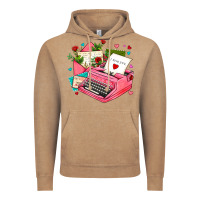 Vintage Coffee pink typewriter and letters Vintage Hoodie - AdoDesignShop