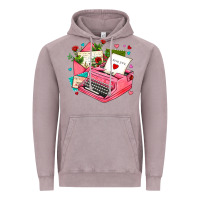 Vintage Zinc pink typewriter and letters Vintage Hoodie - AdoDesignShop