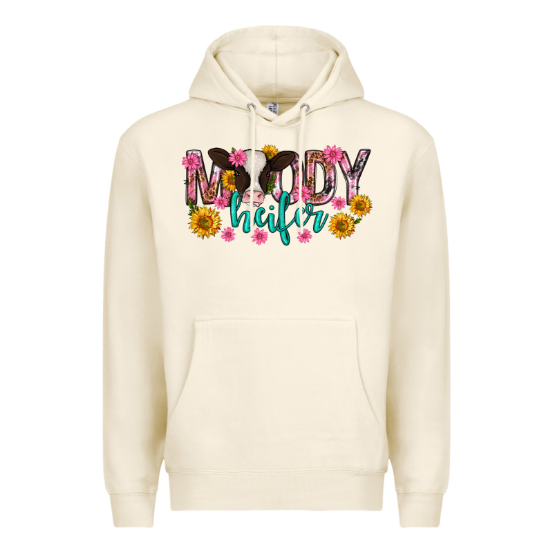 Moody Heifer Mother's Day Premium Hoodie by texasbilliewilder | Teevron