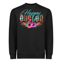 Black happy easter western floral serape leopard Heavyweight Sweatshirt - Jasminsmagicworld