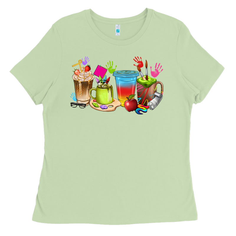 Art Teacher Coffee Cups Ladies Tee by texasbilliewilder | Teevron