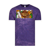 Cloud Purple (preview)baby goats and sunflower and cactus with cowhide license plat Vintage Tee - Artiststas