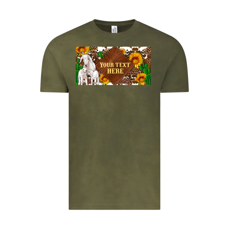 (preview)baby Goats And Sunflower And Cactus With Cowhide License Plat Vintage Tee by Artiststas | Teevron