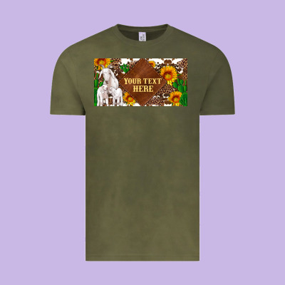 (preview)baby Goats And Sunflower And Cactus With Cowhide License Plat Vintage Tee Designed By Artiststas