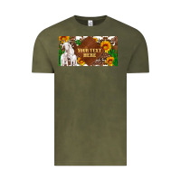 Vintage Olive (preview)baby goats and sunflower and cactus with cowhide license plat Vintage Tee - Artiststas