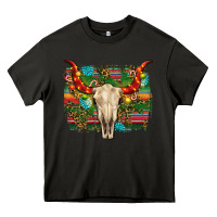 Asphalt western christmas bull skull Heavy Core Tee - RanaPortraitStore