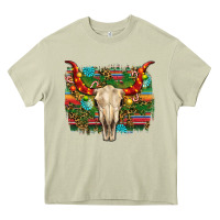 Mossy western christmas bull skull Heavy Core Tee - RanaPortraitStore