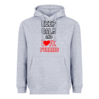 Heather Grey Keep Calm And Love Furries Heavyweight Hoodie - Bettercallsaul