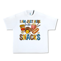 White i am just here for the snacks Urban Heavy Tee - AdoDesignShop