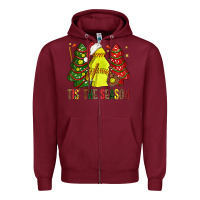 Burgundy tis' the season softball christmas cakes bbs Zipper Hoodie - BundleAndBundleShop