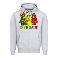 Heather Grey tis' the season softball christmas cakes bbs Zipper Hoodie - BundleAndBundleShop