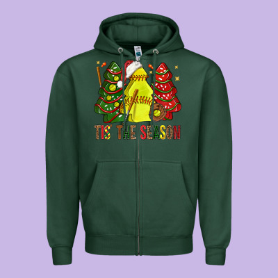 Tis' The Season Softball Christmas Cakes Bbs Zipper Hoodie Designed By Bundleandbundleshop