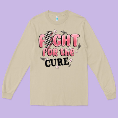 Fight For The Cure Long Sleeve Tee Designed By Maliassmallbusiness