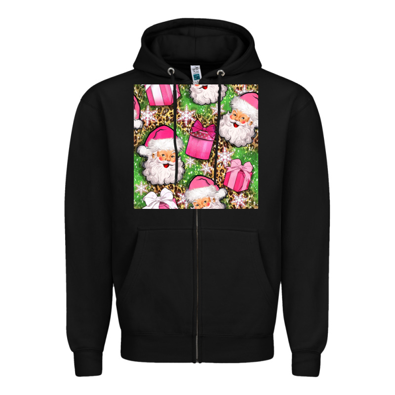 Christmas Santa Claus And Gift Box Seamless Pattern Bbs Zipper Hoodie by BundleAndBundleShop | Teevron