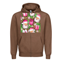 Chestnut christmas santa claus and gift box seamless pattern bbs Zipper Hoodie - BundleAndBundleShop