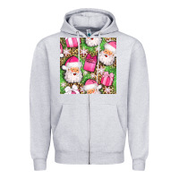 Heather Grey christmas santa claus and gift box seamless pattern bbs Zipper Hoodie - BundleAndBundleShop