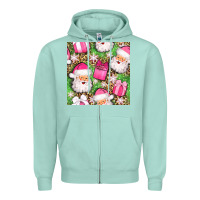 Seafoam christmas santa claus and gift box seamless pattern bbs Zipper Hoodie - BundleAndBundleShop