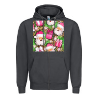 Smoke christmas santa claus and gift box seamless pattern bbs Zipper Hoodie - BundleAndBundleShop
