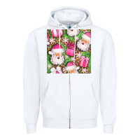 White christmas santa claus and gift box seamless pattern bbs Zipper Hoodie - BundleAndBundleShop