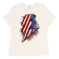 Bone leopard american flag lightning bolt Ladies Tee - Zillion Design Studio
