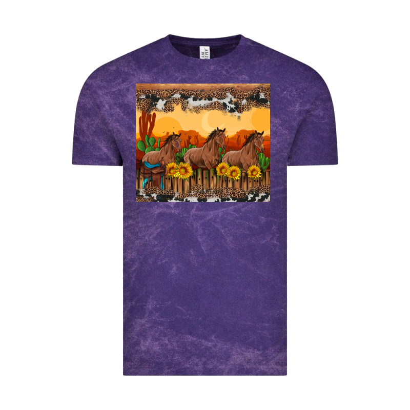 Western Horses And  Sunset With Sunflowers Vintage Tee by Artiststas | Teevron