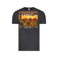 Vintage Black western horses and  sunset with sunflowers Vintage Tee - Artiststas