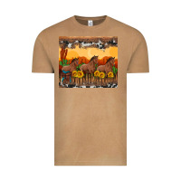 Vintage Camel western horses and  sunset with sunflowers Vintage Tee - Artiststas