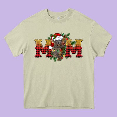 Christmas Koala Mom Heavy Core Tee Designed By Barkaloodesign