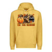 Antique Gold Tis' the season Football black helmet Premium Hoodie - NancyCooperArtShop