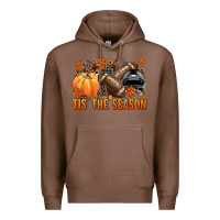 Chestnut Tis' the season Football black helmet Premium Hoodie - NancyCooperArtShop
