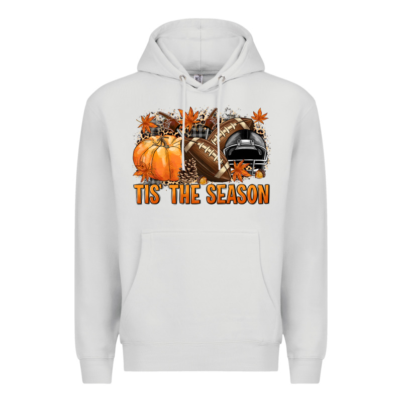 Tis' The Season Football Black Helmet Premium Hoodie by NancyCooperArtShop | Teevron
