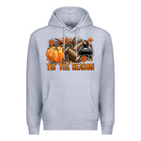 Heather Grey Tis' the season Football black helmet Premium Hoodie - NancyCooperArtShop
