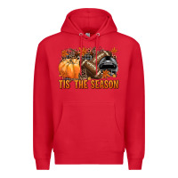 Red Tis' the season Football black helmet Premium Hoodie - NancyCooperArtShop