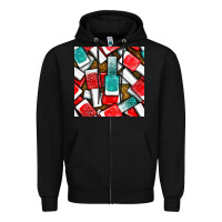 Black nail polish with glitter seamless pattern bbs Zipper Hoodie - BundleAndBundleShop