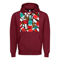 Burgundy nail polish with glitter seamless pattern bbs Zipper Hoodie - BundleAndBundleShop